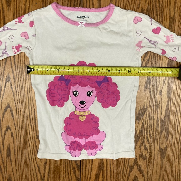 🐩💕BABIES-R-US💕🐩 longsleeve shirt 100%cotton sz 4Tpink poodle front/backGUC🎀 - Picture 5 of 7